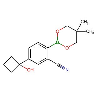 1467061-14-8 | 2-(5,5-Dimethyl-1,3,2-dioxaborinan-2-yl)-5-(1-hydroxycyclobutyl)benzonitrile - Hoffman Fine Chemicals