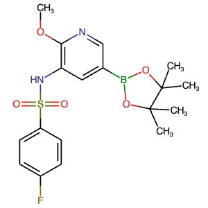 1551454-98-8 | 4-Fluoro-N-(2-methoxy-5-(4,4,5,5-tetramethyl-1,3,2-dioxaborolan-2-yl)pyridin-3-yl)benzenesulfonamide - Hoffman Fine Chemicals