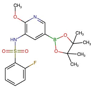 1551455-26-5 | 2-Fluoro-N-(2-methoxy-5-(4,4,5,5-tetramethyl-1,3,2-dioxaborolan-2-yl)pyridin-3-yl)benzenesulfonamide - Hoffman Fine Chemicals