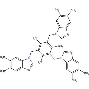 1673560-52-5 | 1,1',1''-((2,4,6-Trimethylbenzene-1,3,5-triyl)tris(methylene))tris(5,6-dimethyl-1H-benzo[d]imidazole) - Hoffman Fine Chemicals