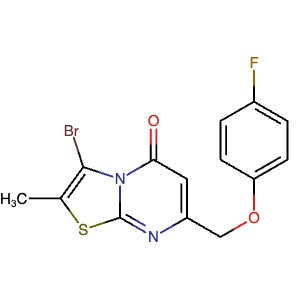 1698908-28-9 | 3-Bromo-7-((4-fluorophenoxy)methyl)-2-methyl-5H-thiazolo[3,2-a]pyrimidin-5-one - Hoffman Fine Chemicals