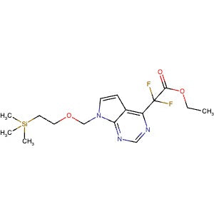 1989620-67-8 | Ethyl 2,2-difluoro-2-(7-((2-(trimethylsilyl)ethoxy)methyl)-7H-pyrrolo[2,3-d]pyrimidin-4-yl)acetate - Hoffman Fine Chemicals