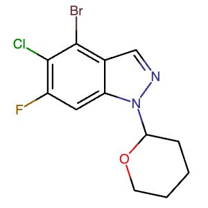 2368909-56-0 | 4-Bromo-5-chloro-6-fluoro-1-(tetrahydro-2H-pyran-2-yl)-1H-indazole - Hoffman Fine Chemicals