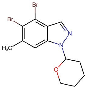 2409542-66-9 | 4,5-Dibromo-6-methyl-1-(tetrahydro-2H-pyran-2-yl)-1H-indazole - Hoffman Fine Chemicals