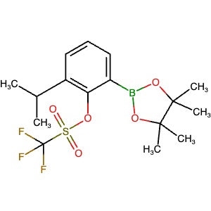 2803425-75-2 | 2-(prop-2-yl)-6-(4,4,5,5-tetramethyl-1,3,2-dioxaborolan-2-yl)phenyl trifluoromethanesulfonate - Hoffman Fine Chemicals