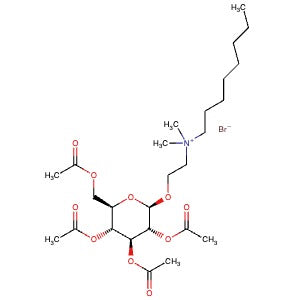 870249-71-1 | N,N-Dimethyl-N-(2-(((2R,3R,4S,5R,6R)-3,4,5-triacetoxy-6-(acetoxymethyl)tetrahydro-2H-pyran-2-yl)oxy)ethyl)octan-1-aminium bromide - Hoffman Fine Chemicals