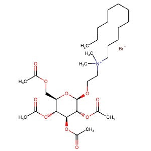 870249-72-2 | N,N-Dimethyl-N-(2-(((2R,3R,4S,5R,6R)-3,4,5-triacetoxy-6-(acetoxymethyl)tetrahydro-2H-pyran-2-yl)oxy)ethyl)dodecan-1-aminium bromide - Hoffman Fine Chemicals