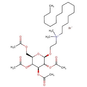 870249-73-3 | N,N-Dimethyl-N-(2-(((2R,3R,4S,5R,6R)-3,4,5-triacetoxy-6-(acetoxymethyl)tetrahydro-2H-pyran-2-yl)oxy)ethyl)hexadecan-1-aminium bromide - Hoffman Fine Chemicals